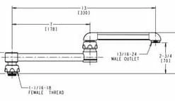 New ⌛ Chicago Faucets Brass Double Jointed Swing Spout in Chrome Plated 🔥