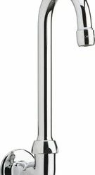Discount 😀 Chicago Faucets 1.5 gpm 1-Hole Remote Rigid and Swing Gooseneck Spout in Polished Chrome ✨