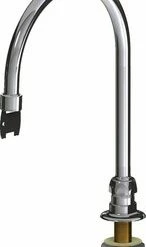 Cheap 😍 Chicago Faucets Remote Vandal Proof Rigid or Swing Gooseneck Spout in Polished Chrome 👏