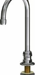 Best Sale 👍 Chicago Faucets Remote Rigid and Swing Gooseneck Spout in Polished Chrome 🛒