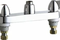 Budget ⌛ Chicago Faucets Double Wristblade Handle Deckmount Kitchen Sink Faucet 1/2 in. NPSM Connection in Polished Chrome 💯