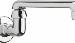 Outlet 😀 Chicago Faucets 2.2 gpm 1 Hole Wall Mount Remote Swing Spout and Valve in Polished Chrome 🎉